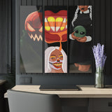 Fan Favorites | Halloween Version | Water-Resistant Acrylic Triptych-3-Piece Set (Installation Screws Included)