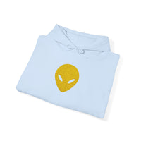 🛸 Gold Abstract MARTIAN™ Embroidered Hoodie – Unisex Pullover | Alien Face Design | Buy Martian Merch™ Cotton Hoodie (Multiple Colors)