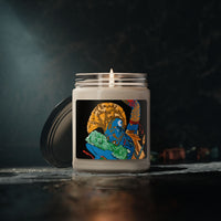 Indigenous Blue 9oz Soy Candle – Cinnamon Vanilla, Clean Cotton, or Unscented | Hand-Poured Eco-Friendly Gift Candle in Reusable Glass Jar
