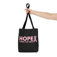 Supportive Breast Cancer Awareness Tote – Double-Sided  “Tougher Than Tumors” + “Queens Don’t Quit” Design | Gift Bag for Survivors, Fighters & Supporters
