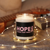 Hope Candle – “Tougher Than Tumors” Pink Ribbon Soy Candle | Breast Cancer Awareness Gift for Survivor, Fighter, or Supporter | Scented or Unscented
