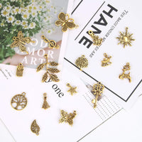 200Pcs Gold Charms Bulk Antique Gold Charms For Jewelry Making Charm Bracelet Necklace Earrings DIY Craft Making