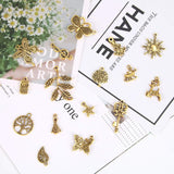 200Pcs Gold Charms Bulk Antique Gold Charms For Jewelry Making Charm Bracelet Necklace Earrings DIY Craft Making