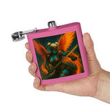 54 Mondays™ Project | Mona Marlowe: The Winged Reckoning – Beverly Hills Edition | Cosmic Noir Fantasy Valkyrie Stainless Steel Flask (6oz)