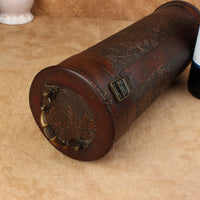 For Wine Lovers | @BuyMartianHome Cylindrical Wooden Wine Box | Great for Business Gifts, Reunions, Birthdays & Holidays