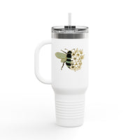 54 Mondays Project™ | Diary of an Evolved Menace™ BPA-FREE Stainless Steel Double Wall Insulated Travel Mug (40oz) | Straw & Lid Included | Bee Only