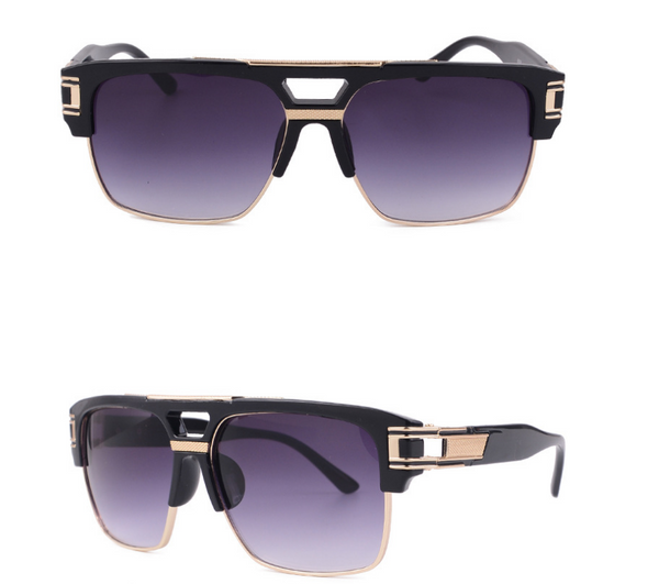 European & American Trendy Anti-Blu-ray Sunglasses: Black Square Fashion, Resin Lens, PC Frame - UV400 Protection!