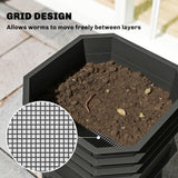 @MaxGardenGalax | 4-Tray Worm Composter Bin, 7.4 Gal Outdoor & Indoor Worm Composter For Recycling Food Waste, Dark Green
