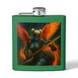 54 Mondays™ Project | Mona Marlowe: The Winged Reckoning – Beverly Hills Edition | Cosmic Noir Fantasy Valkyrie Stainless Steel Flask (6oz)