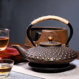 @BuyMartianHome | 30 oz Cast Iron Tetsubin Teapot | Japanese Style Hand-Painted Tea Kettle for Loose Leaf Tea | Traditional Iron Tea Pot | For Tea Lovers