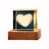 3D Crystal Cube LED Night Light | Modern Transparent Desktop Lamp for Home or Office | Elegant Ambient Lighting & Gift Décor