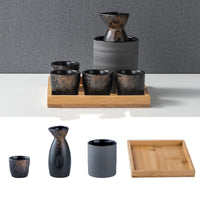 For Wine Lovers | @BuyMartianHome Elegant Japanese Ceramic Sake Cup Set with Warmer Tray | Retro-Inspired Wine Set for Spirits