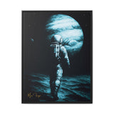 54 Mondays™ Project | Silent Giant – Beverly Hills Edition | Astronaut Facing Gas Giant | Cosmic Noir Wall Art | Limited Gold Max Fuega™ Signature | FSC-Certified Framed Matte Canvas