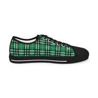 Your Fave Travel Kicks | Limited Edition Green Plaid Men's Low Top Sneakers (Naija Green Version)