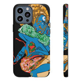 Indigenous Blue iPhone Tough Cases – Artistic Protective Covers | Fits iPhone 8 to iPhone 16 Pro Max | Licensed Design by Quuban Quinterro™