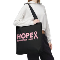 Supportive Breast Cancer Awareness Tote – Double-Sided  “Tougher Than Tumors” + “Queens Don’t Quit” Design | Gift Bag for Survivors, Fighters & Supporters