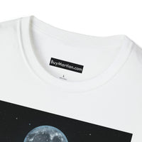 Buy Martian Merch ™ | Atmospheric Moon T-Shirt w/ Space City HTX MJM on Back (Unisex)