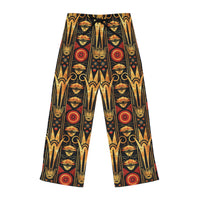 Buy Martian Merch™ | IronEagle 47 African Art Deco Women's Pajama Pants (Loose Fit) | Sun of Mars (Red, Gold, Black)