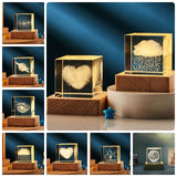 3D Crystal Cube LED Night Light | Modern Transparent Desktop Lamp for Home or Office | Elegant Ambient Lighting & Gift Décor