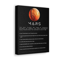 Buy Martian Merch ™ | Space City HTX MJM | Mars Facts 8x10 Premium Gallery Wrap