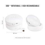 360° Rotating Motion Sensor LED Light, Human Body Induction Night Light, Battery or Rechargeable Wall Light for Hallway, Closet, Stairs, Kitchen