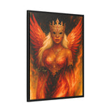54 Mondays™ Project | LaReina the Phoenix Queen – Beverly Hills Edition | Fire-Wing Warrior & Astronaut Cosmic Noir Portrait | Limited Gold Max Fuega™ Signature | FSC-Certified Framed Matte Canvas