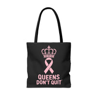 Supportive Breast Cancer Awareness Tote – Double-Sided  “Tougher Than Tumors” + “Queens Don’t Quit” Design | Gift Bag for Survivors, Fighters & Supporters