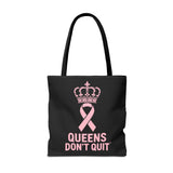 Supportive Breast Cancer Awareness Tote – Double-Sided  “Tougher Than Tumors” + “Queens Don’t Quit” Design | Gift Bag for Survivors, Fighters & Supporters