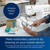 Brother PE570 Embroidery Machine – Best Wireless Embroidery Machine with 135 Built-In Designs & Artspira App