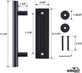 Lot of 2 | Wright Products  Interior Barn Door Handle Set | Pull Handle + Flush Handle | Matte Black | 7-1/16" Long | No Special Tools Required