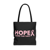 Supportive Breast Cancer Awareness Tote – Double-Sided  “Tougher Than Tumors” + “Queens Don’t Quit” Design | Gift Bag for Survivors, Fighters & Supporters