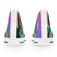 Your Fave Travel Kicks | Royal Bliss Anime Women's High-Top Canvas Sneaker (Lakers Glitter Version)
