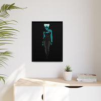 Rein in Ray-Bans: Femme Fatale – Framed 18x24 Canvas | Galactic Noir Steampunk Wall Art (FSC-Certified Wood) | International Shipping Available