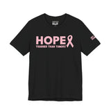 Breast Cancer Awareness T-Shirt – Hope Tougher Than Tumors™ & QUEENS DON’T QUIT™ Unisex Jersey Tee | Inspirational Gift for Survivor, Fighter, or Supporter
