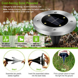 @MaxGardenGalax | 4-Pack Solar Ground Lights for Pathway, Lawn, Patio, Deck, and Driveway, Waterproof In-Ground Outdoor LED Landscape Lights