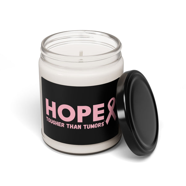 Hope Candle – “Tougher Than Tumors” Pink Ribbon Soy Candle | Breast Cancer Awareness Gift for Survivor, Fighter, or Supporter | Scented or Unscented