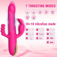 The Saucy Martian ™ |  3 in 1 Dildo Rabbit G Spot Vibrator | 7 Thrusting +10 Vibrations | Vaginal & Anal Stimulator