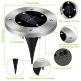 @MaxGardenGalax | 4-Pack Solar Ground Lights for Pathway, Lawn, Patio, Deck, and Driveway, Waterproof In-Ground Outdoor LED Landscape Lights