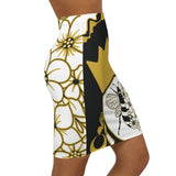 54 Mondays Project™ | Diary of an Evolved Menace™ Mid-Waist Pencil Skirt | Queen Front | Bee Stripes & Flowers Back