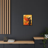 54 Mondays™ Project | Phoenix Ascendant – Beverly Hills Edition | Fire-Wing Warrior Portrait | Cosmic Noir Wall Art | Limited Gold Max Fuega™ Signature | FSC-Certified Framed Matte Canvas