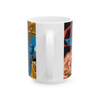 Indigenous Blue Ceramic Mug – 11oz or 15oz | Afrofuturistic Art Coffee Cup by CIQ Designs x Buy Martian Merch™ | Microwave + Dishwasher Safe