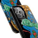 Indigenous Blue iPhone Tough Cases – Artistic Protective Covers | Fits iPhone 8 to iPhone 16 Pro Max | Licensed Design by Quuban Quinterro™