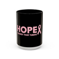 Hopeful Pink Ribbon Coffee Mug - Inspiration Gift for Cancer Survivors, Encouragement Cup, Supportive Breast Cancer Awareness