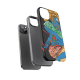 Indigenous Blue iPhone Tough Cases – Artistic Protective Covers | Fits iPhone 8 to iPhone 16 Pro Max | Licensed Design by Quuban Quinterro™