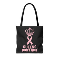 Supportive Breast Cancer Awareness Tote – Double-Sided  “Tougher Than Tumors” + “Queens Don’t Quit” Design | Gift Bag for Survivors, Fighters & Supporters