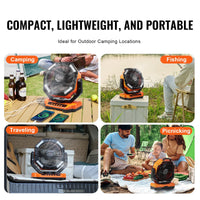 Portable Fan Rechargeable 13 Inch, Battery Powered Fan With LED Lantern, 4 Speeds Adjustable