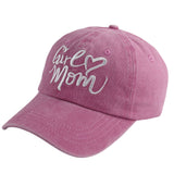Girl Mom Hats Mothers Birthday Gifts For Women, Adjustable Embroidered Wash Pink Cotton Baseball Cap