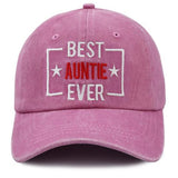 Best Auntle Ever Birthday Gifts For Women, Adjustable Embroidered Wash Cotton Pink Baseball Cap