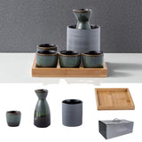 For Wine Lovers | @BuyMartianHome Elegant Japanese Ceramic Sake Cup Set with Warmer Tray | Retro-Inspired Wine Set for Spirits