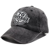 2pcs Vintage 70 Aged To Perfection Hat For Men Women, Adjustable Embroidered Wash Cotton Baseball Cap